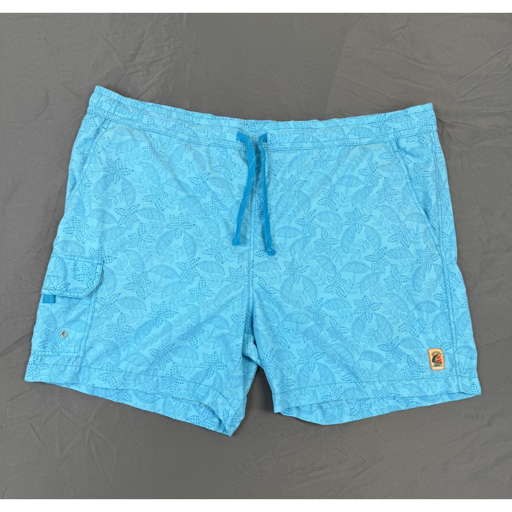 Tommy Bahama Relax Mens XL Swim Trunks Blue Floral Cargo Pocket‎ Mesh Lined